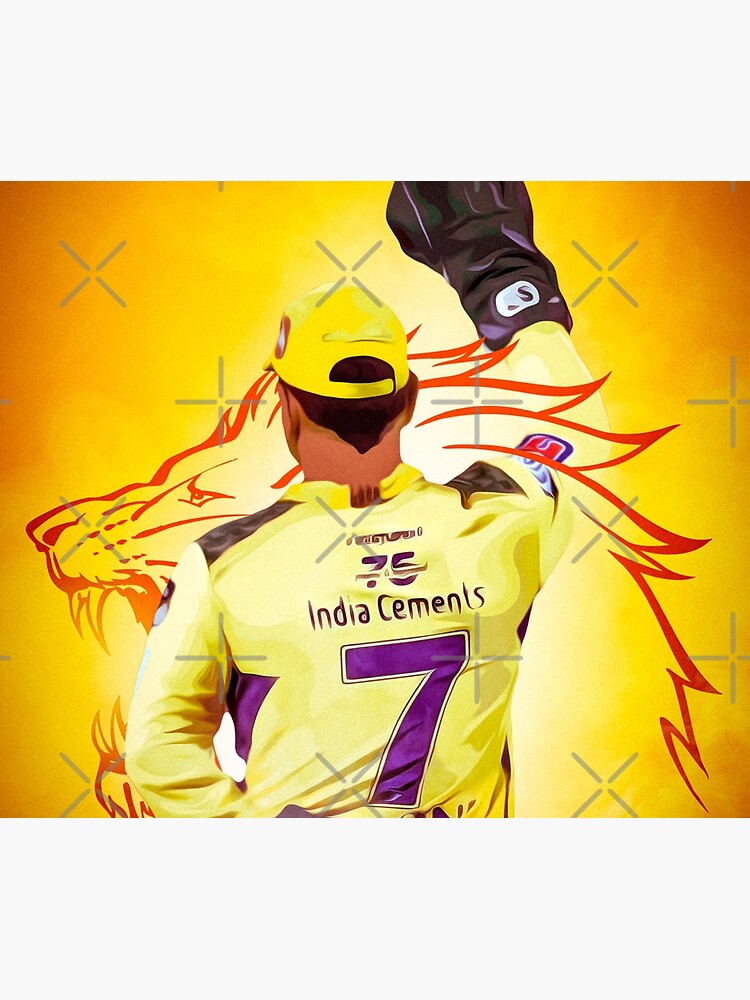 MS Dhoni Chennai Super Kings CSK wallpaper Whistlepodu Tapestry