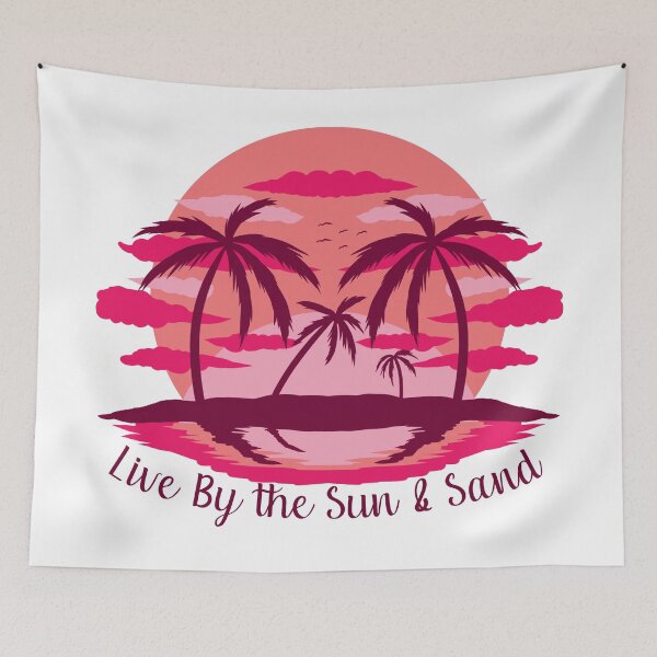 Item preview, Live by the sun and sand Pink designed and sold by Unaiza Khalid.
