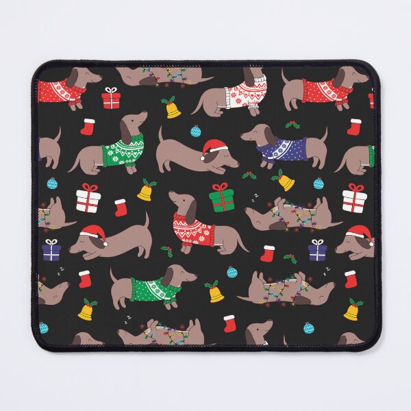 Item preview, Christmas Sweater Dachshund Dog on Black designed and sold by lucypooki.