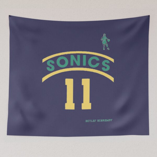 Item preview, Detlef Schrempf Retro Supersonics Jersey 90s Style Fan Art designed and sold by HarleyAllan.