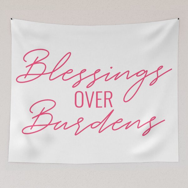 Item preview, Blessings Over Burdens Text in Pink designed and sold by BLMcreations.
