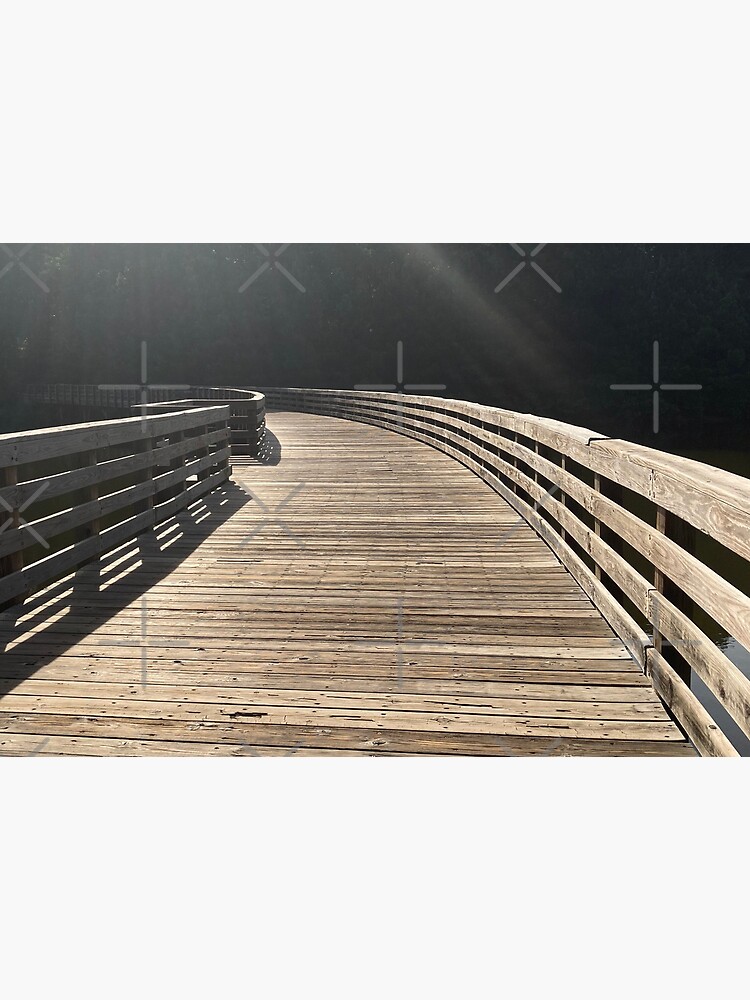 Thumbnail 5 of 5, Mask, Stillness Gifts Portrait view of wooden bridge to cross at sunset in Georgia - bridge photos designed and sold by stillnessgifts.
