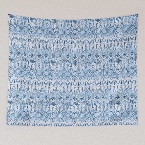 Item preview, Owl Feathers in Indigo Blue designed and sold by ThistleandFox.