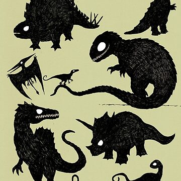 Artwork thumbnail, Silhouetted Dinosaurs by djrbennett