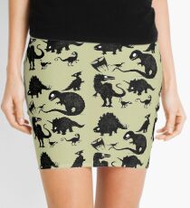 Silhouetted Dinosaurs Mini Skirt