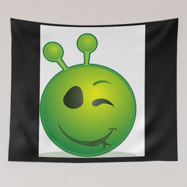 Item preview,  alien emoji, back to school emoji, cute alien, adorable emoji, super cute kid school,wink alien emoji,  designed and sold by Laree  Jones.