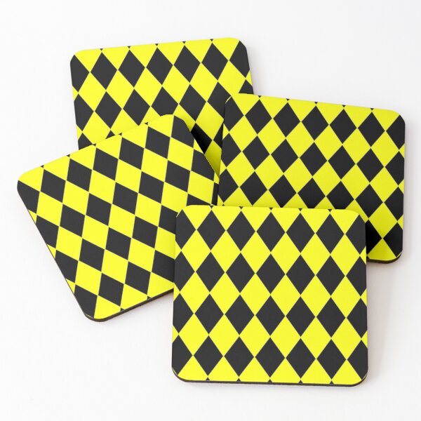 Item preview, YELLOW AND BLACK HARLEQUIN PATTERN BY OZCUSHIONSTOO designed and sold by ozcushionstoo.