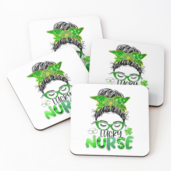 Item preview, Lucky Nurse St Patrick's Day Nurse Shamrock Messy Bun Mom designed and sold by GardNewerd.