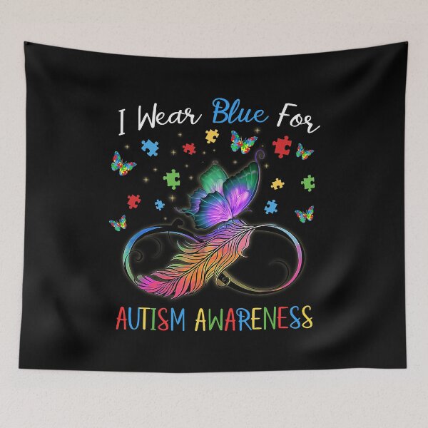 Item preview, I Wear Blue For Autism Awareness Butterfly Puzzle Pieces designed and sold by HaaChris-Artis.