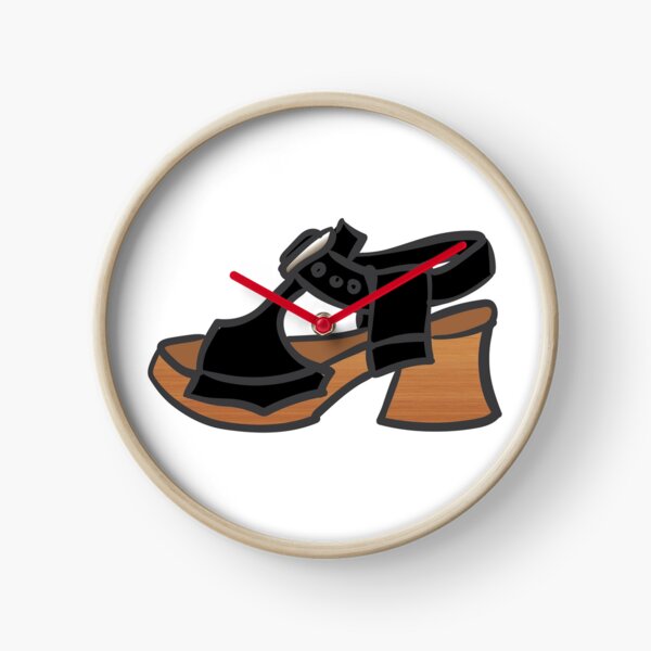 Black Fluevog Clog Sandal Clock