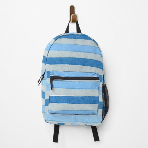 Item preview, Horizontal blue and gray striped pattern - watercolor handpainted designed and sold by patterncrow.