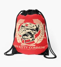 The Mini Kitty Commune Flag Drawstring Bag
