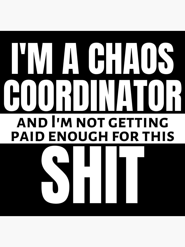 Disover I'm a chaos Coordinator and I'm not getting paid enough for this SH** Premium Matte Vertical Poster
