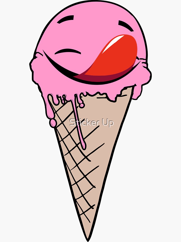 Self Licking Ice Cream Cone Sticker For Sale By Wetalkshirts Redbubble