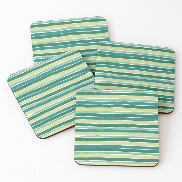 Item preview, Horizontal green striped pattern - green watercolor stripes designed and sold by patterncrow.