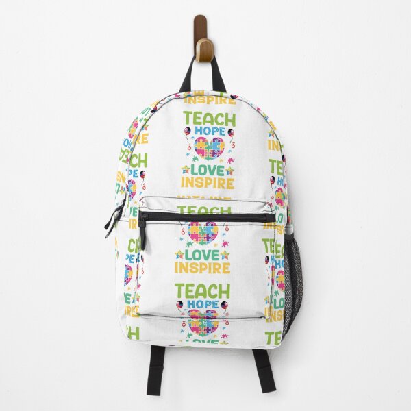 Item preview, Teach Hope Love Inspire Autism Autistic support Be Positive Aspire To Inspire Happy Life Apparel Essential Motivation Inspiration Joy Mood designed and sold by DesignByHeartUK.