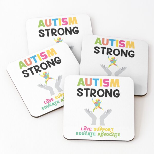 Item preview, Autism Strong Love Support Educate Advocate Autism Autistic support Be Positive Aspire To Inspire Happy Life Apparel Essential Motivation Inspiration Joy Mood designed and sold by DesignByHeartUK.