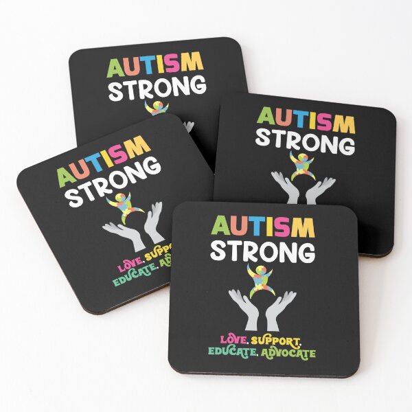 Item preview, Autism Strong Love Support Educate Advocate Autism Autistic support Be Positive Aspire To Inspire Happy Life Apparel Essential Motivation Inspiration Joy Mood designed and sold by DesignByHeartUK.
