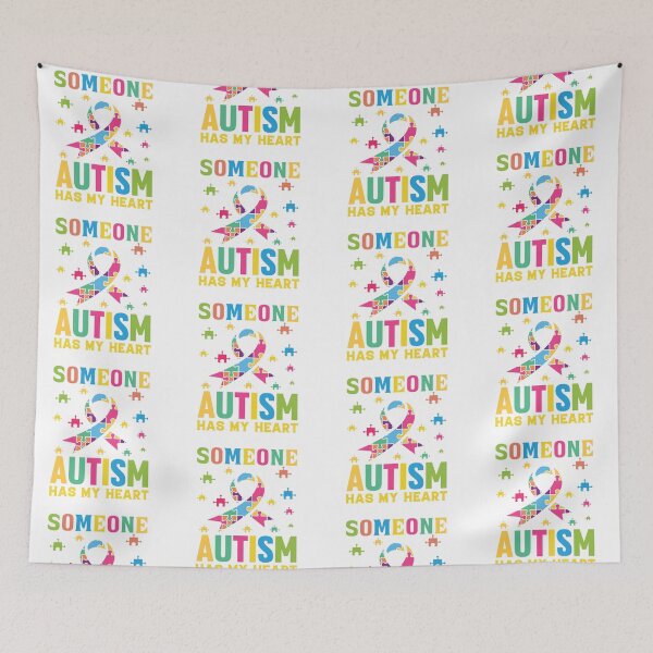 Item preview, Someone Autism Has My Heart Autistic support Be Positive Aspire To Inspire Happy Life Apparel Essential Motivation Inspiration Joy Mood designed and sold by DesignByHeartUK.