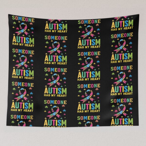 Item preview, Someone Autism Has My Heart Autistic support Be Positive Aspire To Inspire Happy Life Apparel Essential Motivation Inspiration Joy Mood designed and sold by DesignByHeartUK.