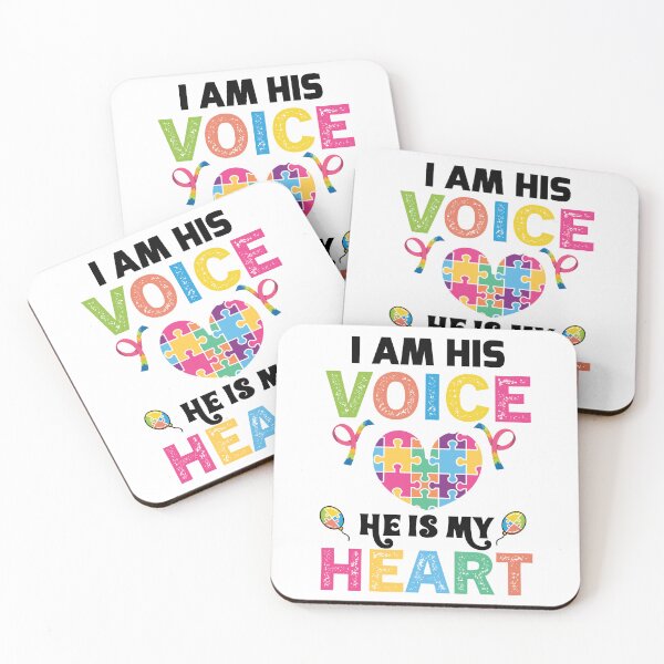 Item preview, I am His Voice He is My Heart  Autism Autistic support Be Positive Aspire To Inspire Happy Life Apparel Essential Motivation Inspiration Joy Mood designed and sold by DesignByHeartUK.