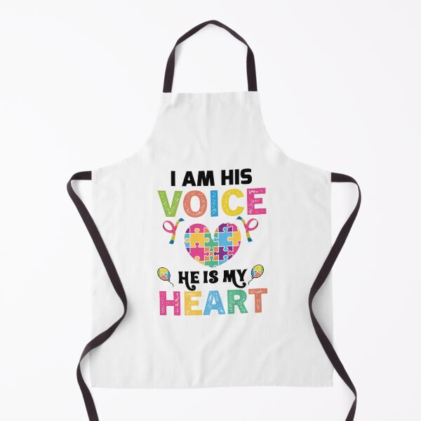 Aperçu de l'œuvre I am His Voice He is My Heart Autism Autistic support Be Positive Aspire To Inspire Happy Life Apparel Essential Motivation Inspiration Joy Mood créée et vendue par DesignByHeartUK.