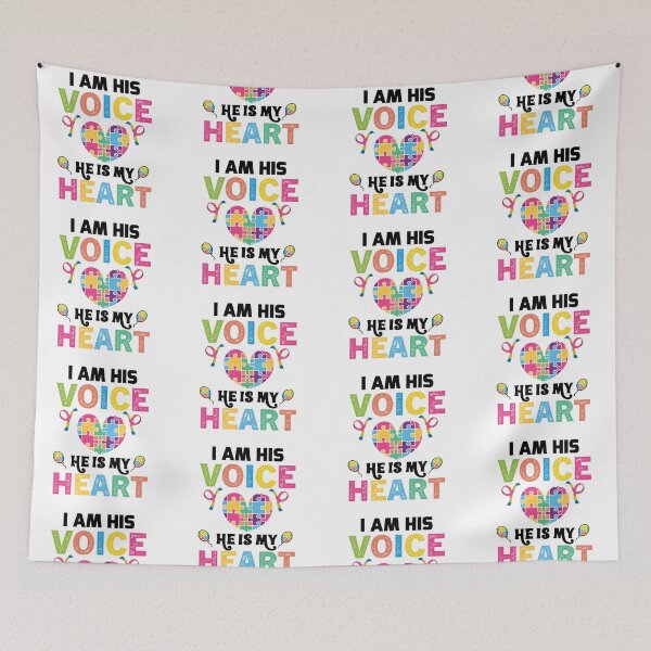 Item preview, I am His Voice He is My Heart  Autism Autistic support Be Positive Aspire To Inspire Happy Life Apparel Essential Motivation Inspiration Joy Mood designed and sold by DesignByHeartUK.