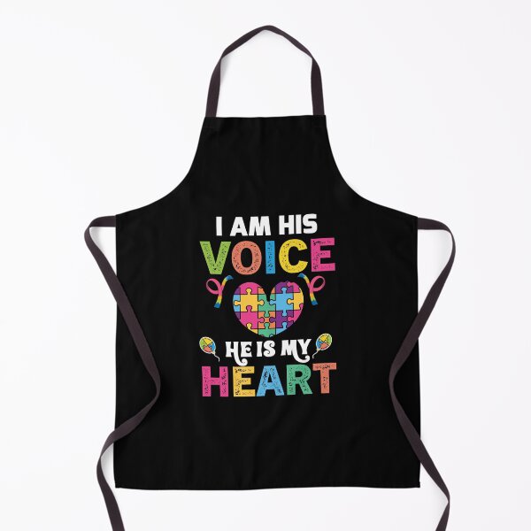 Aperçu de l'œuvre I am His Voice He is My Heart Autism Autistic support Be Positive Aspire To Inspire Happy Life Apparel Essential Motivation Inspiration Joy Mood créée et vendue par DesignByHeartUK.