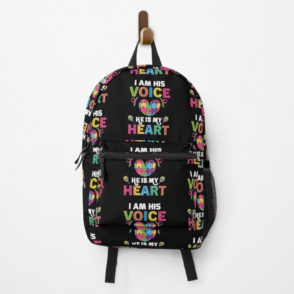 Artikelvorschau, I am His Voice He is My Heart Autism Autistic support Be Positive Aspire To Inspire Happy Life Apparel Essential Motivation Inspiration Joy Mood entworfen und verkauft von DesignByHeartUK.