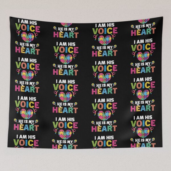Item preview, I am His Voice He is My Heart  Autism Autistic support Be Positive Aspire To Inspire Happy Life Apparel Essential Motivation Inspiration Joy Mood designed and sold by DesignByHeartUK.