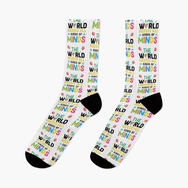 Item preview, The World Needs All Kinds of Minds Autistic support Be Positive Aspire To Inspire Happy Life Apparel Essential Motivation Inspiration Joy Mood designed and sold by DesignByHeartUK.