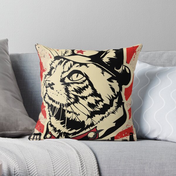 MKC Furdell Catstro Poster Throw Pillow