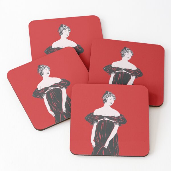 Item preview, Flapper woman tinted red from artworks by Edward Penfield designed and sold by see-the-fox.