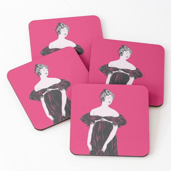 Item preview, Flapper woman tinted pink from artworks by Edward Penfield designed and sold by see-the-fox.
