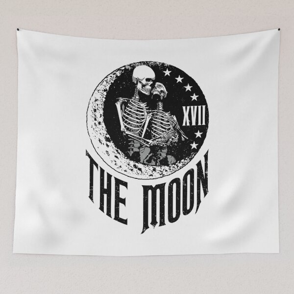 Item preview, Moon Tarot Card Skeleton Couple Vintage Gothic Astrology designed and sold by GrandeDuc.