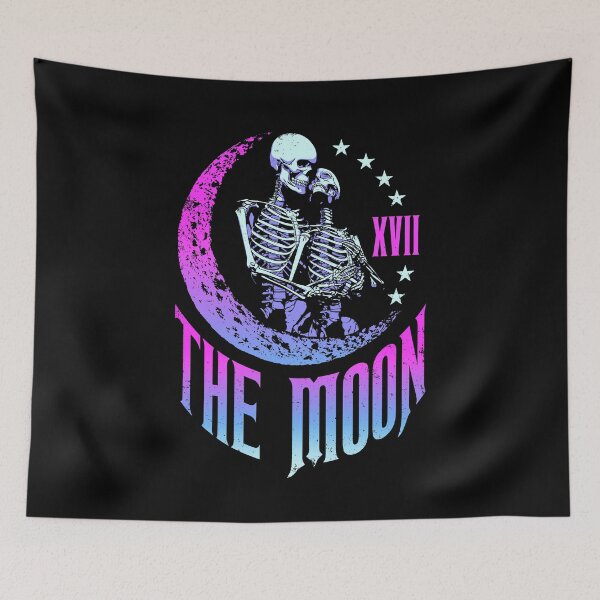 Item preview, Moon Tarot Card Skeleton Couple Vintage Gothic Astrology designed and sold by GrandeDuc.