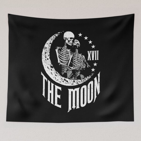 Item preview, Moon Tarot Card Skeleton Couple Vintage Gothic Astrology designed and sold by GrandeDuc.
