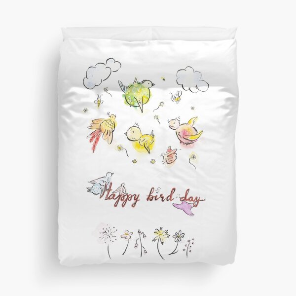 Happy bird-day Duvet Cover