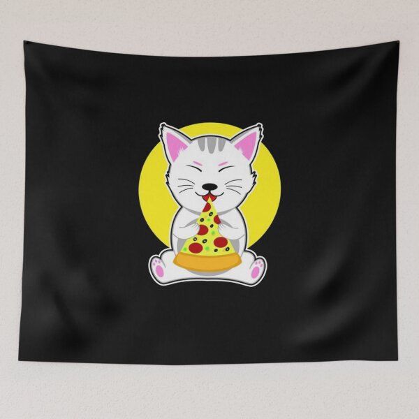 Item preview, Happy pizza eating cat cute designed and sold by Matthew942.