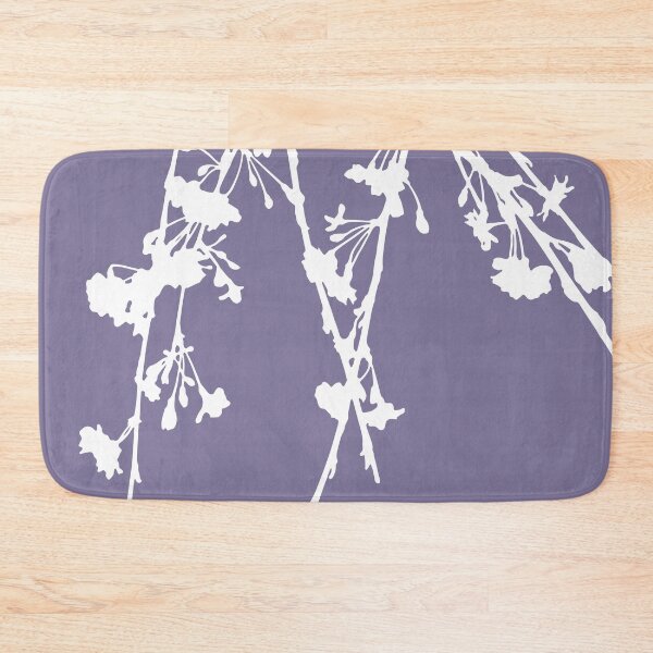 Weeping Cherry Tree Branch, Lavender Color Bath Mat