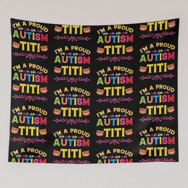 Item preview, I am a Proud Autism Titi Autistic support Be Positive Aspire To Inspire Happy Life Apparel Essential Motivation Inspiration Joy Mood designed and sold by DesignByHeartUK.