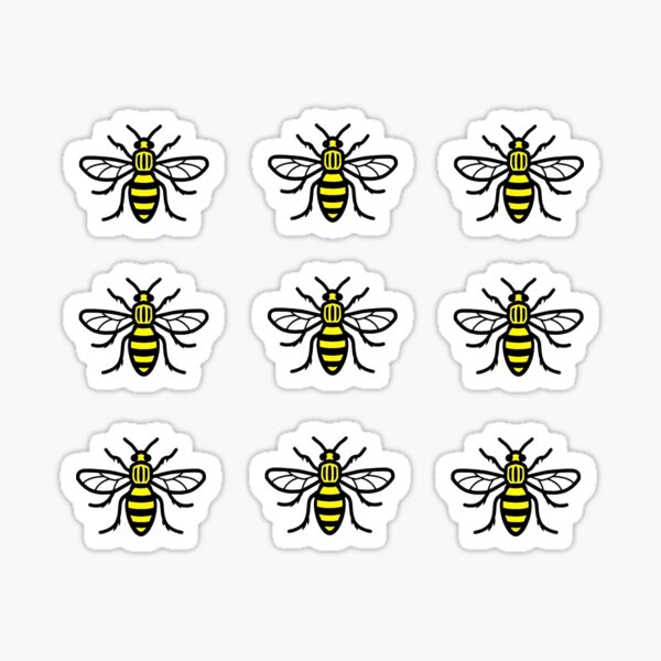 Vista previa del artículo con la obra «Etiquetas engomadas de Manchester Worker Bee», diseñado y vendido por Richard Nudick.