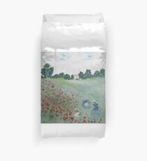 Poppy Field After Monet Duvet Cover