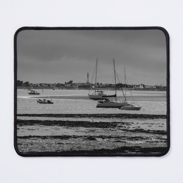 Item preview, pleasure boats at lowtide in black and white designed and sold by FotoMahieu.
