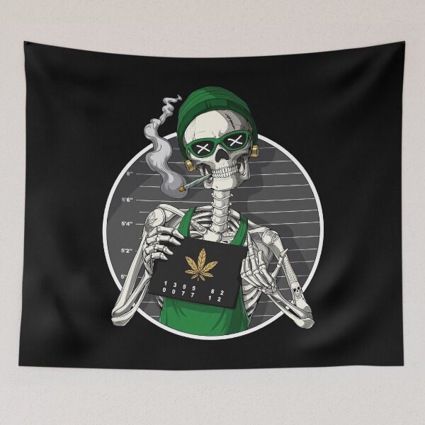 Item preview, Skeleton Stoner Mugshot designed and sold by underheaven.