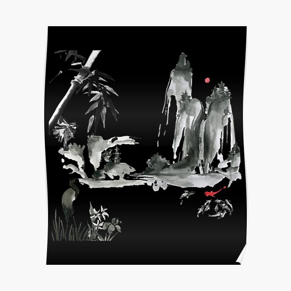 "Japanese brush painting" Poster for Sale by KitanLoser Redbubble