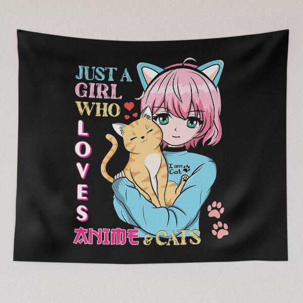 Item preview, Just A Girl Who Loves Anime And Cats designed and sold by nwaja-art.