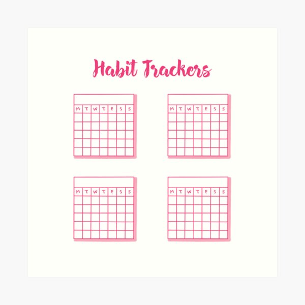 Rose Habit Trackers for Bullet Journaling Sticker for Sale by noryushi