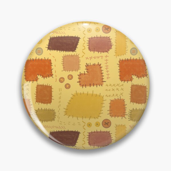 Item preview, Seamless pattern, paper texture, pastel texture, hand drawing, colorful patches, stitches, buttons on a yellow background. designed and sold by UVI-CA.