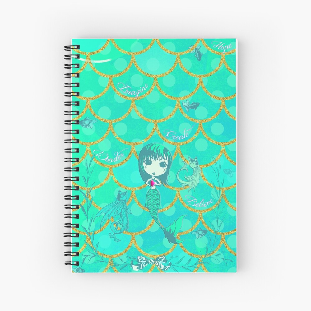 Inspired by You - Emerald Mermaid, 3rd of 4 Spiral Notebook
